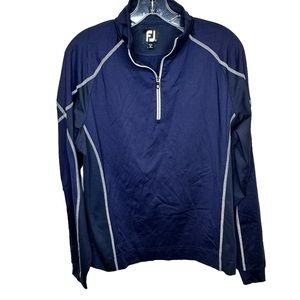 FootJoy Mens Blue 1/4 Zip Pullover Long Sleeve Golf Small
